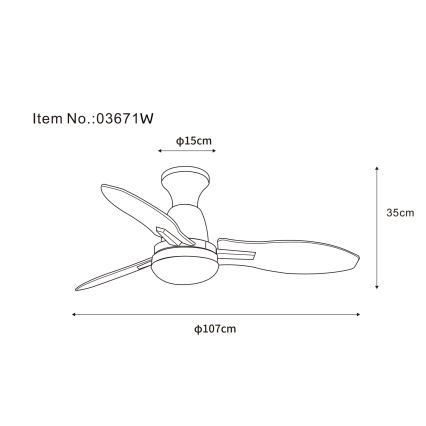 Globo - LED Zatemnitveni stropni ventilator LED/22W/230V 3000/4500/6000K + Daljinski upravljalnik