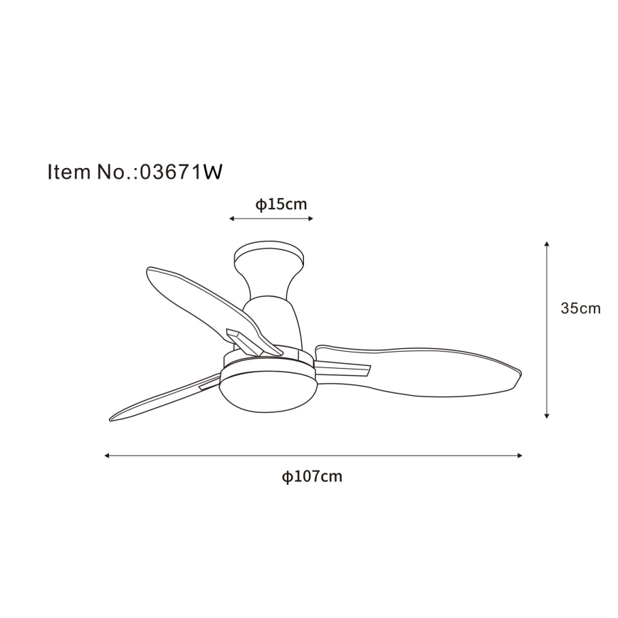 Globo - LED Zatemnitveni stropni ventilator LED/22W/230V 3000/4500/6000K + Daljinski upravljalnik