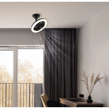 Globo - zatemljiv LED stropni ventilator LED/20W/230V 3000-6500K črna + daljinski upravljalnik