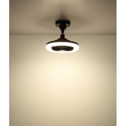 Globo - zatemljiv LED stropni ventilator LED/20W/230V 3000-6500K črna + daljinski upravljalnik