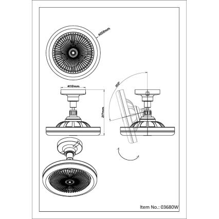 Globo - Zatemljiv LED stropni ventilator LED/20W/230V 3000-6500K bel + daljinski upravljalnik