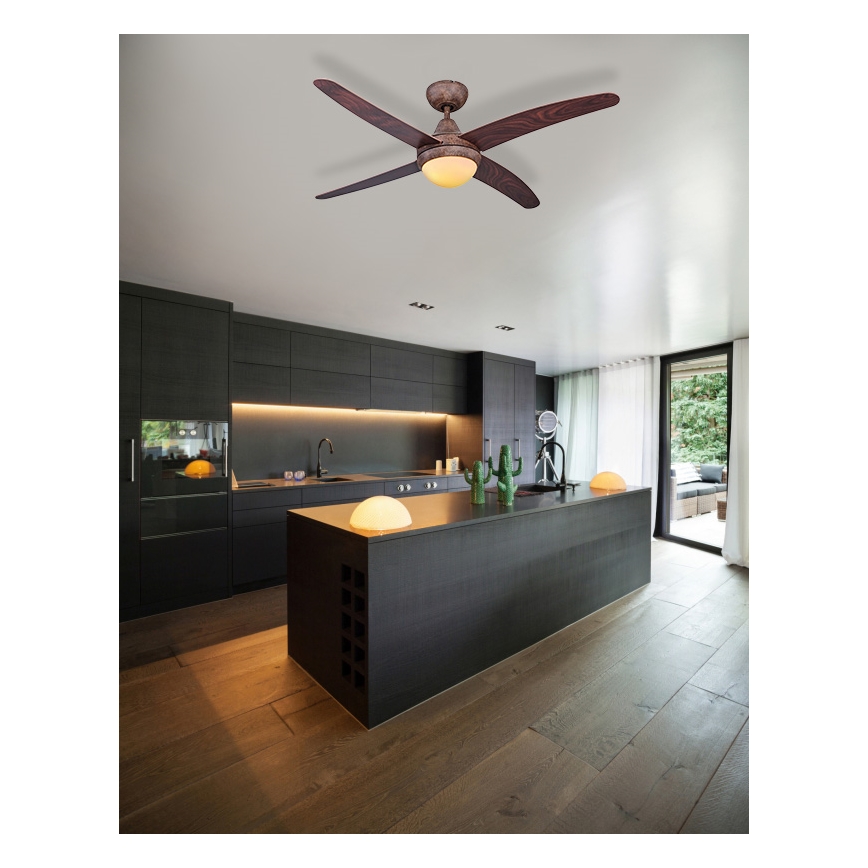 Globo - Stropni ventilator 2xE14/60W/230V + Daljinski upravljalnik