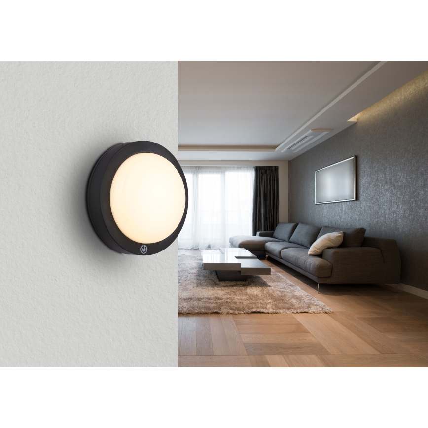 Globo - LED polnilna stenska svetilka na dotik LED/1,2W/3,7V premera 15 cm 1800 mAh črna