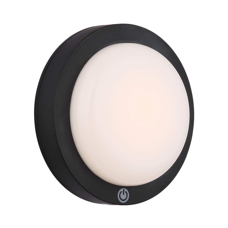 Globo - LED polnilna stenska svetilka na dotik LED/1,2W/3,7V premera 15 cm 1800 mAh črna