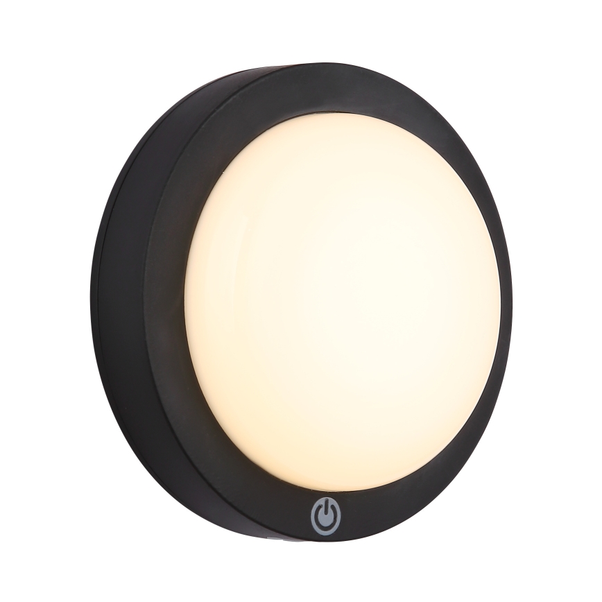 Globo - LED polnilna stenska svetilka na dotik LED/1,2W/3,7V premera 15 cm 1800 mAh črna