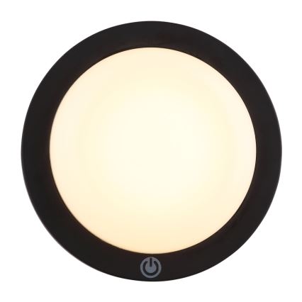 Globo - LED polnilna stenska svetilka na dotik LED/1,2W/3,7V premera 15 cm 1800 mAh črna