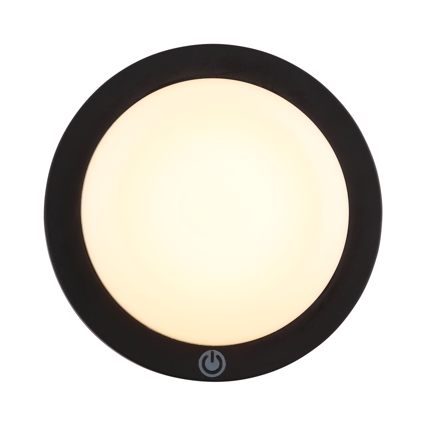 Globo - LED polnilna stenska svetilka na dotik LED/1,2W/3,7V premera 15 cm 1800 mAh črna