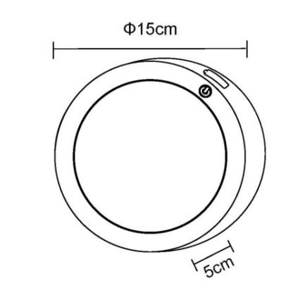 Globo - LED polnilna stenska svetilka na dotik LED/1,2W/3,7V premera 15 cm 1800 mAh črna