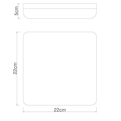 Globo - LED Stropna svetilka LED/12W/230V 4000K 22x22 cm črna