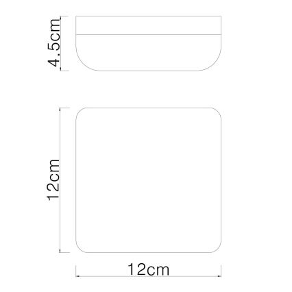Globo - LED Stropna svetilka LED/8W/230V 4000K 12x12 cm črna