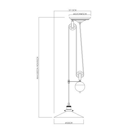 Globo - Lestenec na vrvici 1xE27/60W/230V