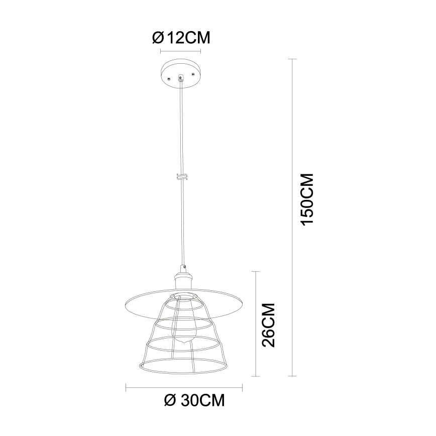 Globo - Lestenec na vrvici 1xE27/60W/230V