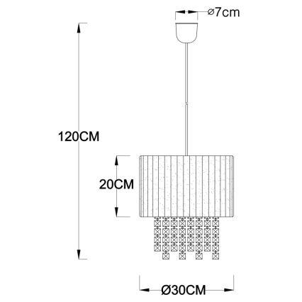 Globo - Lestenec na vrvici 1xE27/60W/230V