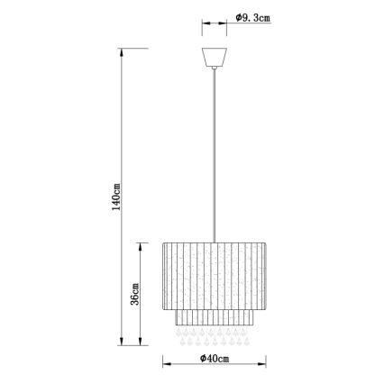 Globo - Lestenec na vrvici 1xE27/60W/230V