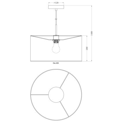 Globo - Lestenec na vrvici 1xE27/60W/230V