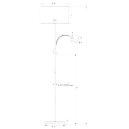 Globo - Stoječa svetilka 1xE27/40W/230V + 1xE14/25W