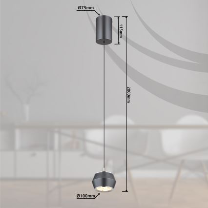 Globo - LED Lestenec na vrvici LED/6W/230V