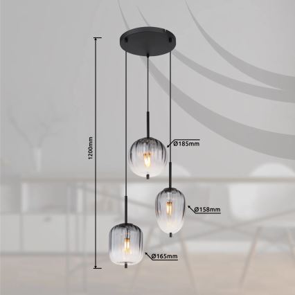 Globo - Lestenec na vrvici 3xE14/40W/230V