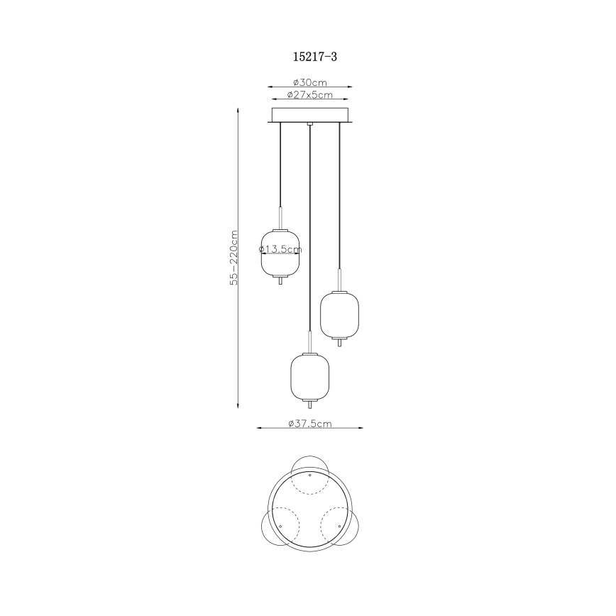 Globo - LED Lestenec na vrvici LED/20W/230V