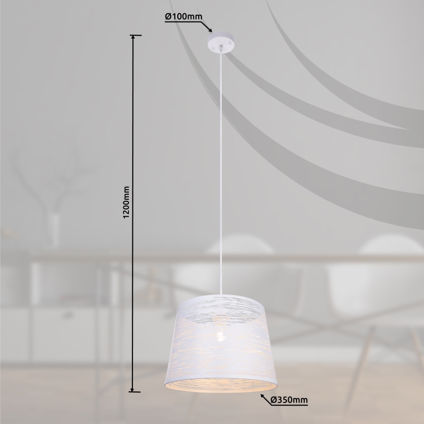 Globo 15314W - Lestenec na vrvici BECCA 1xE27/60W/230V