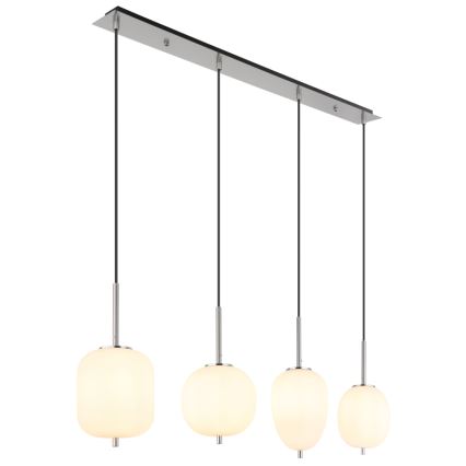 Globo - Lestenec na vrvici 4xE14/40W/230V bela
