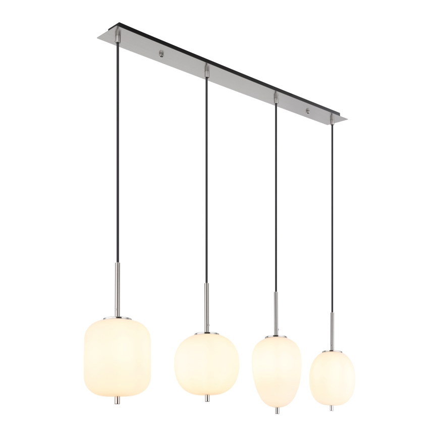 Globo - Lestenec na vrvici 4xE14/40W/230V bela