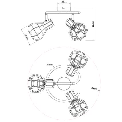 Globo - Reflektor 3xE27/40W/230V