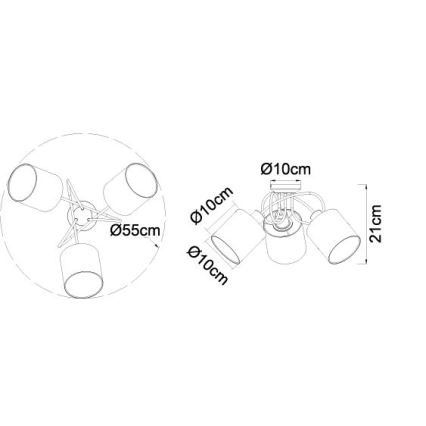 Globo - Nadgradni lestenec 3xE14/25W/230V