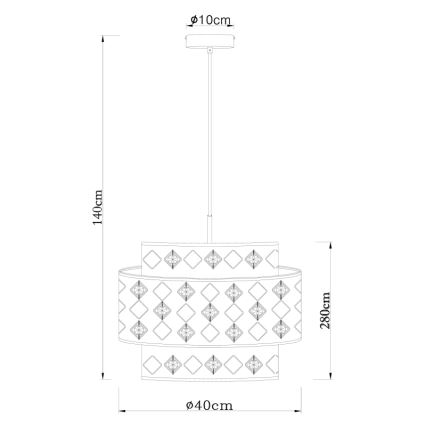 Globo 15448H1 - Lestenec na vrvici ABBEY 1xE27/60W/230V