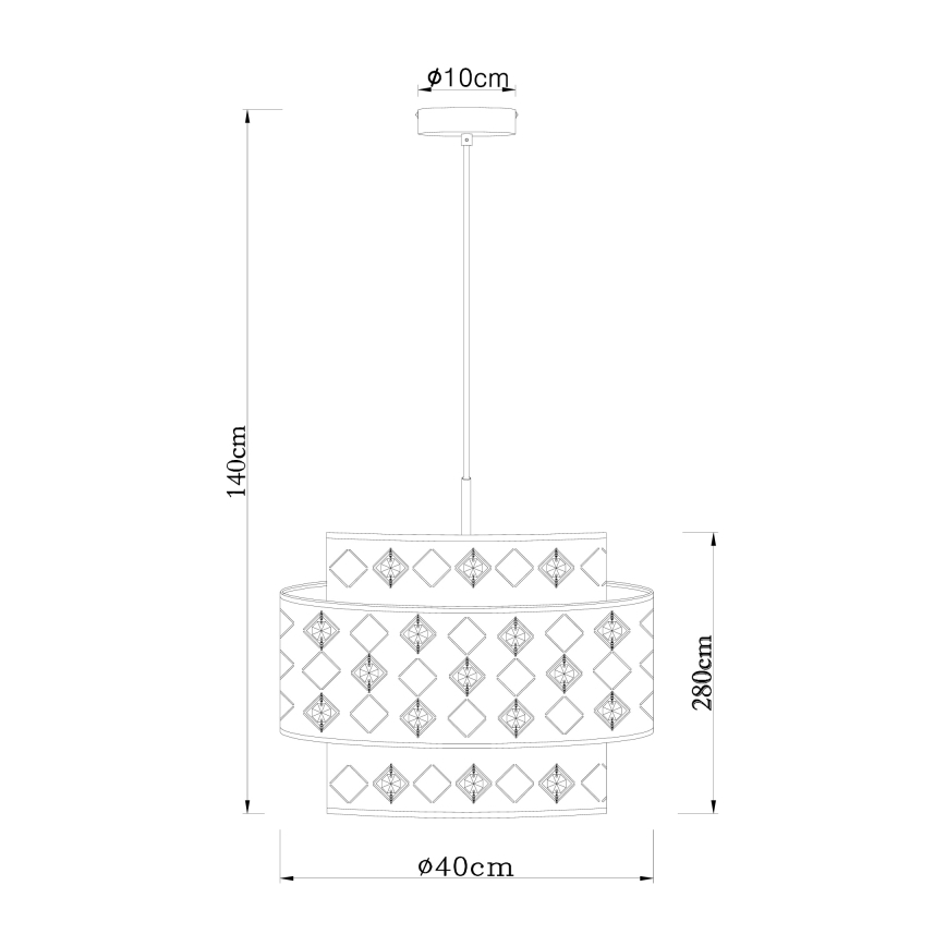 Globo 15448H1 - Lestenec na vrvici ABBEY 1xE27/60W/230V