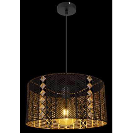Globo - Lestenec na vrvici 1xE27/60W/230V zlata/črna