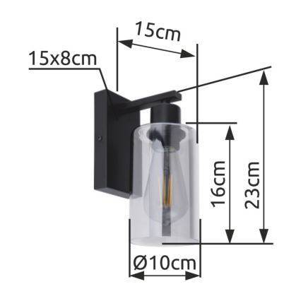 Globo - Stenska svetilka 1xE27/60W/230V črna