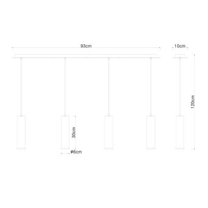 Globo - Lestenec na vrvici 4xE27/60W/230V črni les