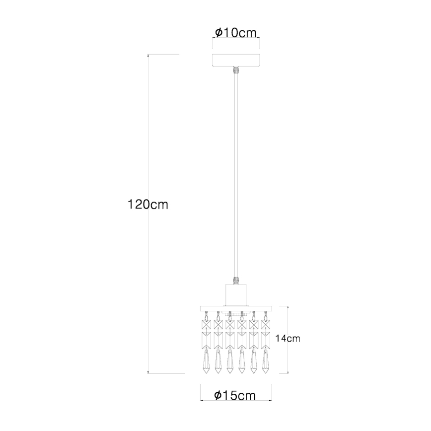 Globo 15533H - Lestenec na vrvici COMMA 1xE27/40W/230V