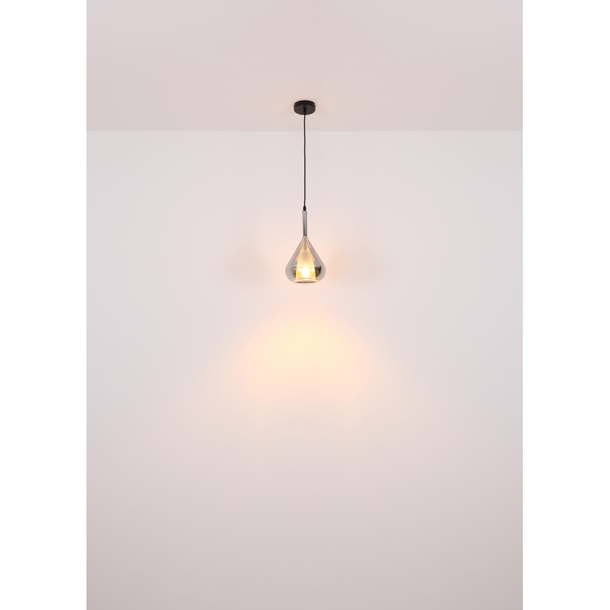 Globo - Lestenec na vrvici 1xE27/60W/230V pr. 20 cm črna