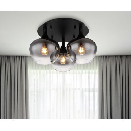 Globo - Nadgradni lestenec 3xE27/40W/230V pr. 45 cm črna