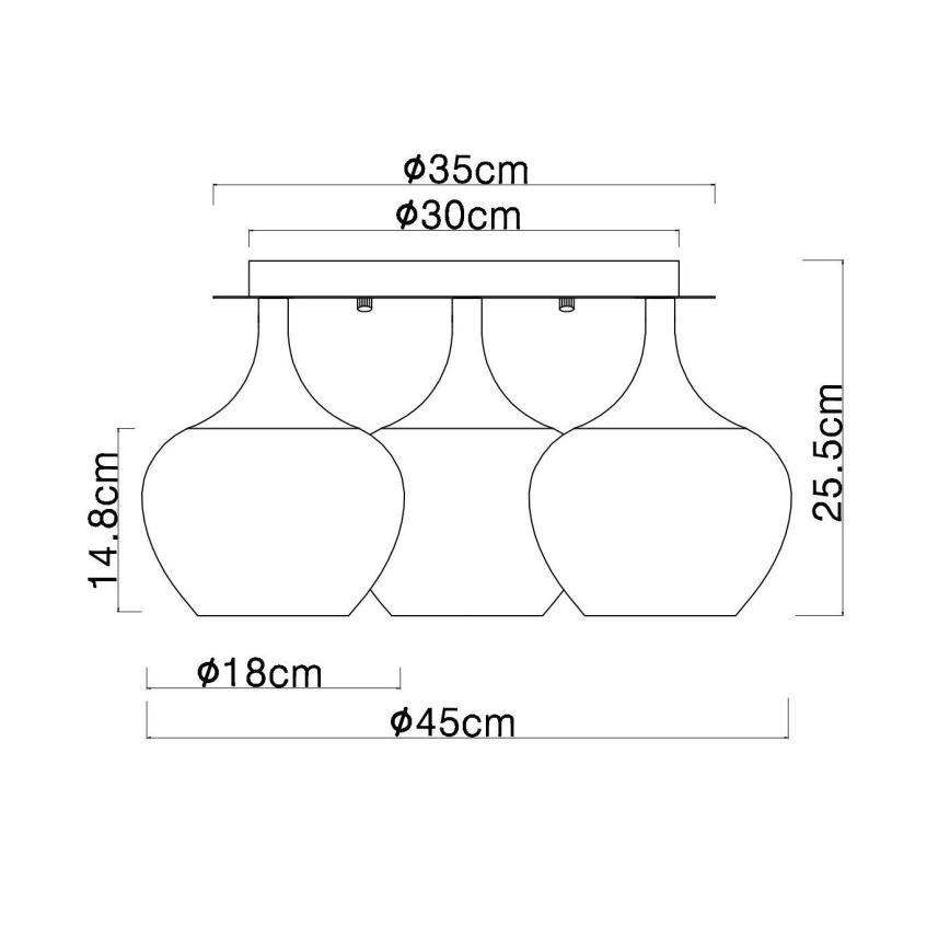 Globo - Nadgradni lestenec 3xE27/40W/230V pr. 45 cm baker