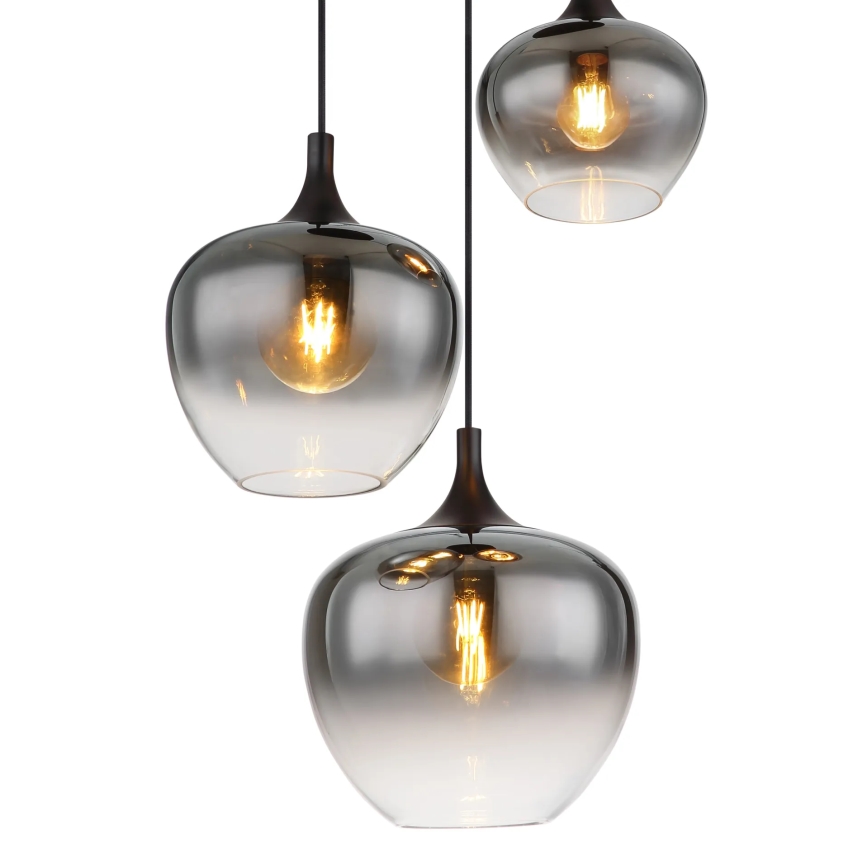 Globo - Lestenec na vrvici 3xE27/40W/230V pr. 48 cm črna