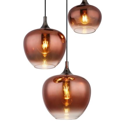 Globo - Lestenec na vrvici 3xE27/40W/230V baker