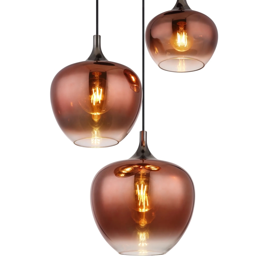 Globo - Lestenec na vrvici 3xE27/40W/230V baker