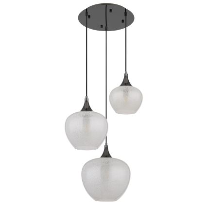 Globo - Lestenec na vrvici 3xE27/40W/230V bela/antracit