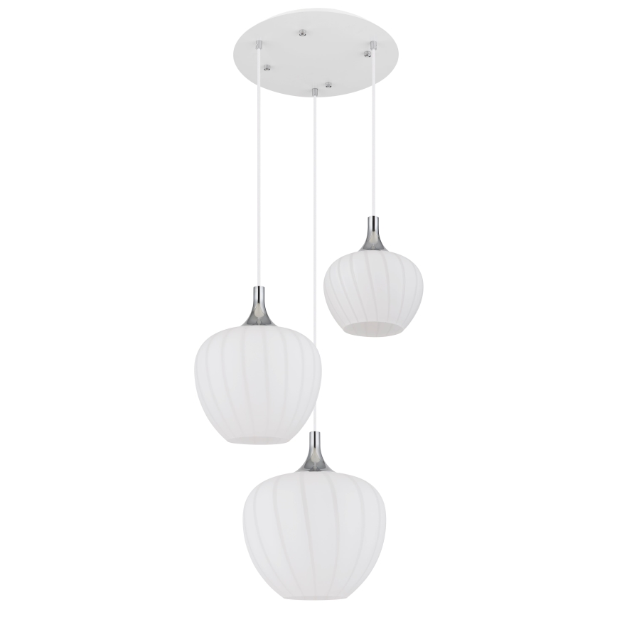 Globo - Lestenec na vrvici 3xE27/40W/230V bela