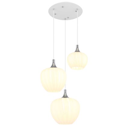 Globo - Lestenec na vrvici 3xE27/40W/230V bela