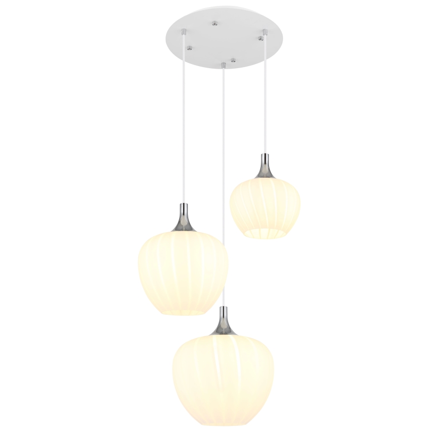 Globo - Lestenec na vrvici 3xE27/40W/230V bela