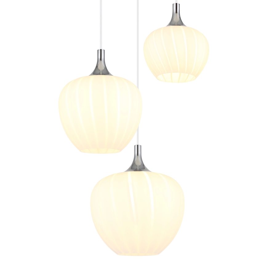 Globo - Lestenec na vrvici 3xE27/40W/230V bela
