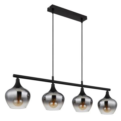 Globo - Lestenec na vrvici 4xE27/40W/230V črna