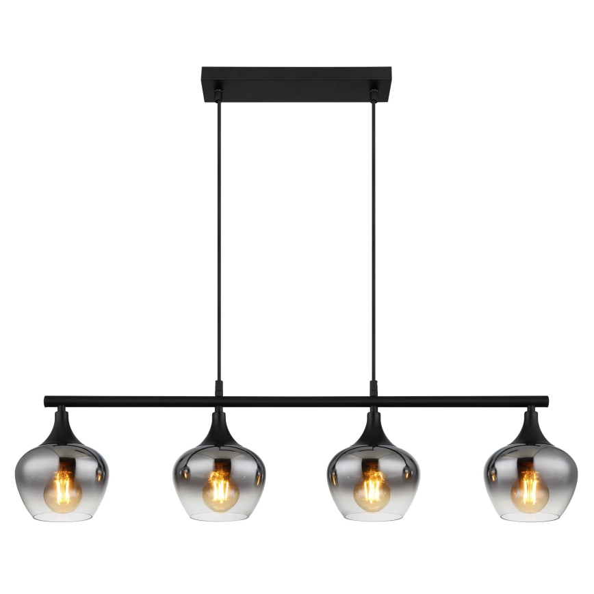 Globo - Lestenec na vrvici 4xE27/40W/230V črna