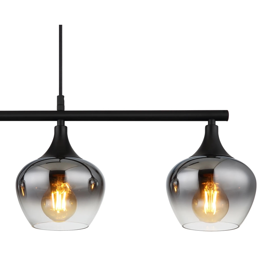 Globo - Lestenec na vrvici 4xE27/40W/230V črna