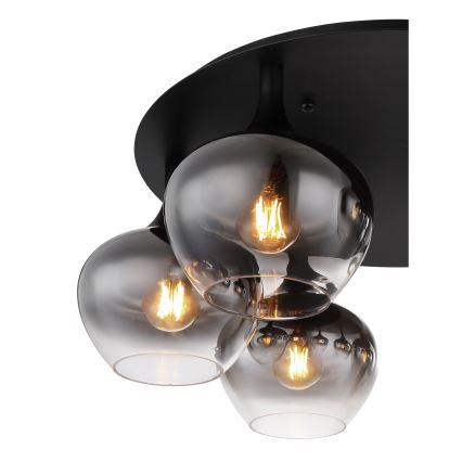 Globo - Pritrjen stropni lestenec 6xE27/40W/230V premer 65 cm črn
