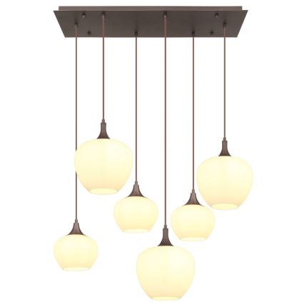 Globo - Lestenec na vrvici 6xE27/40W/230V bela